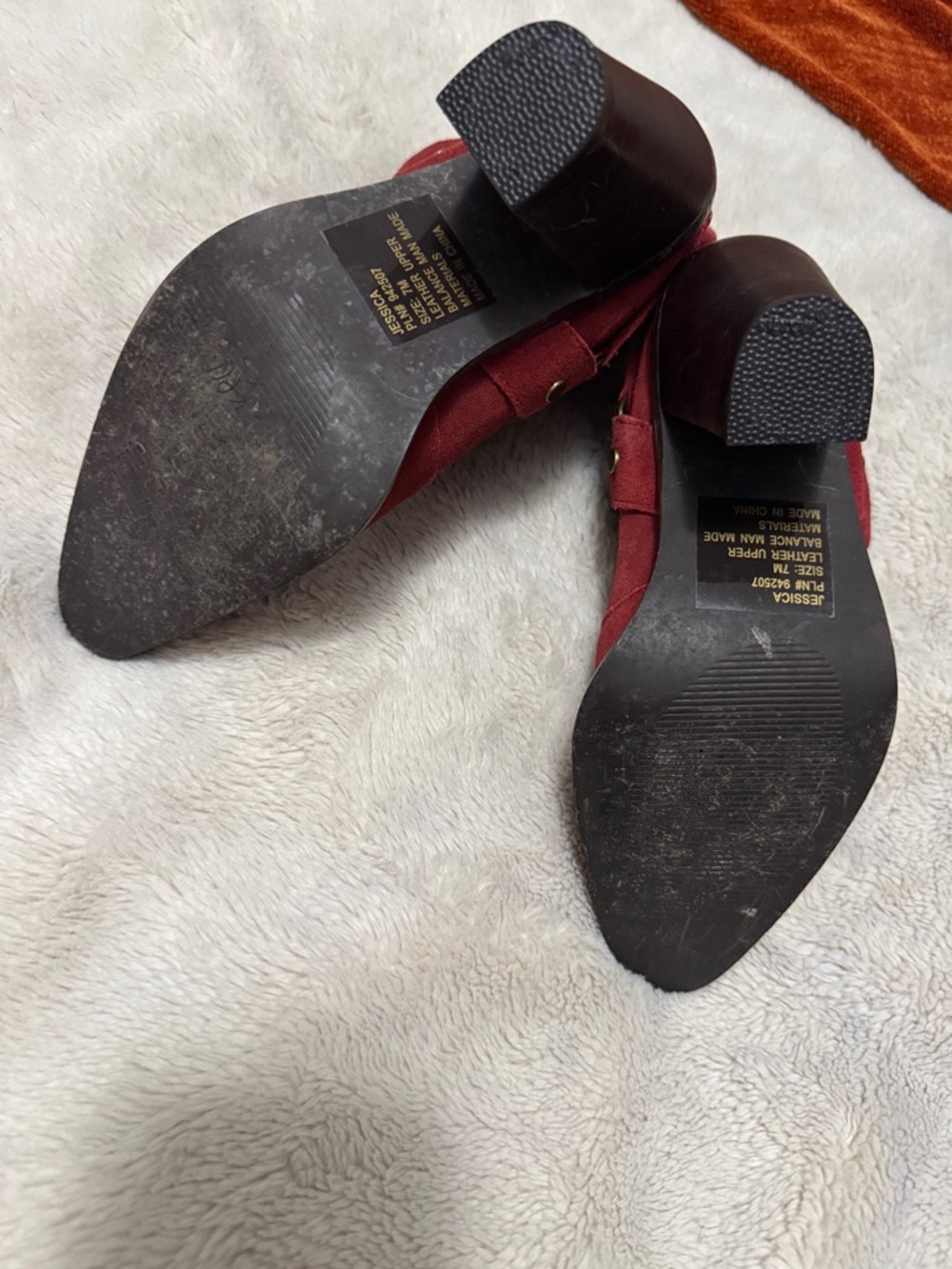 Bijou | Jessica Red Suede Studded Western Booties | 7 - Picture 7 of 9
